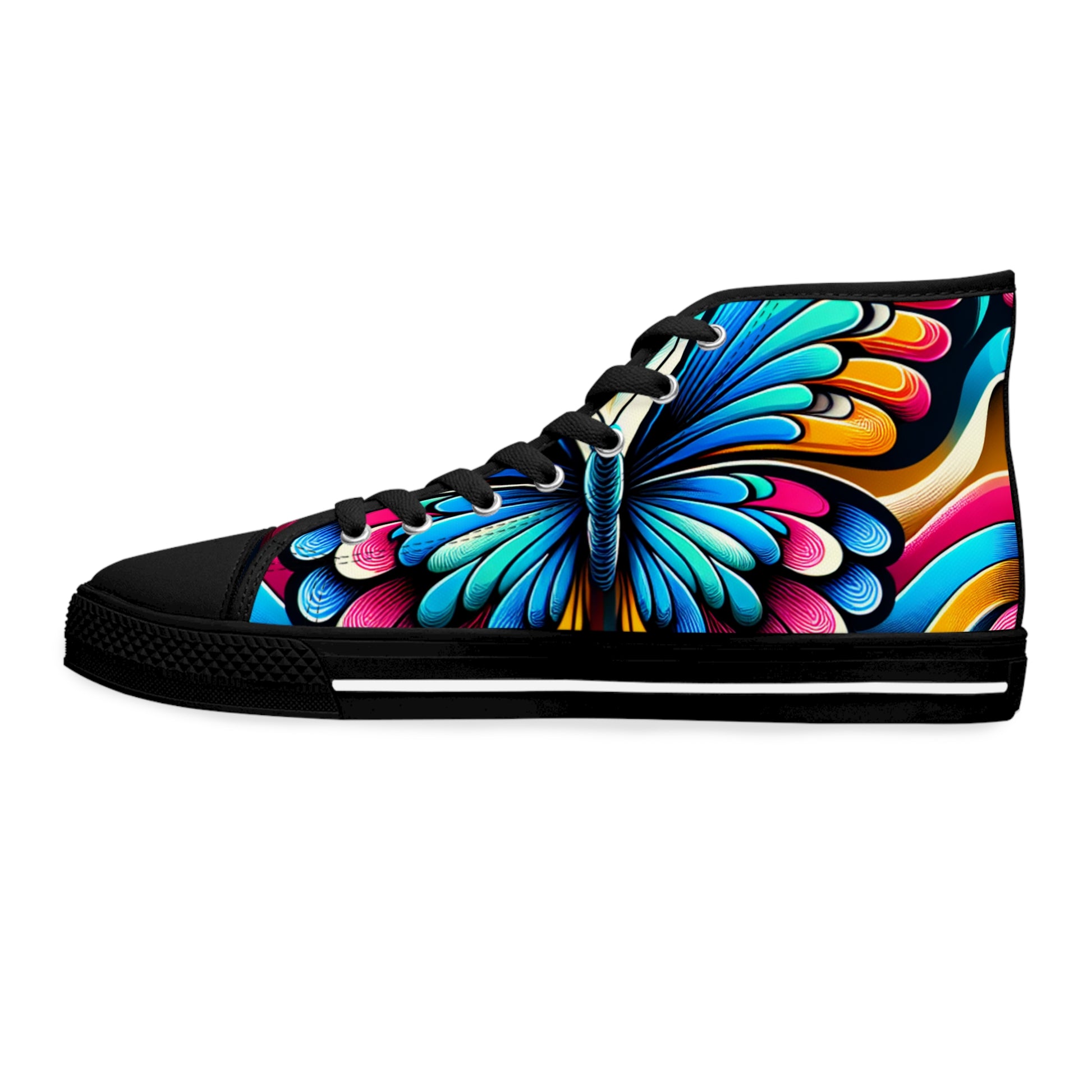 Colorful Butterfly High Top Sneakers for Women - Original Prints Co