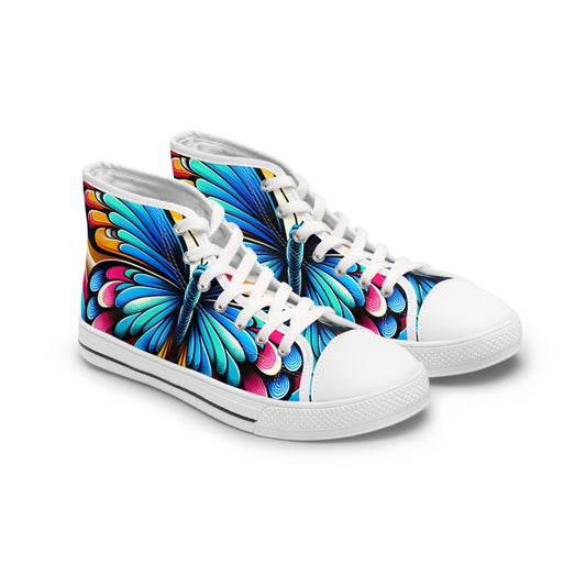 Colorful Butterfly High Top Sneakers for Women