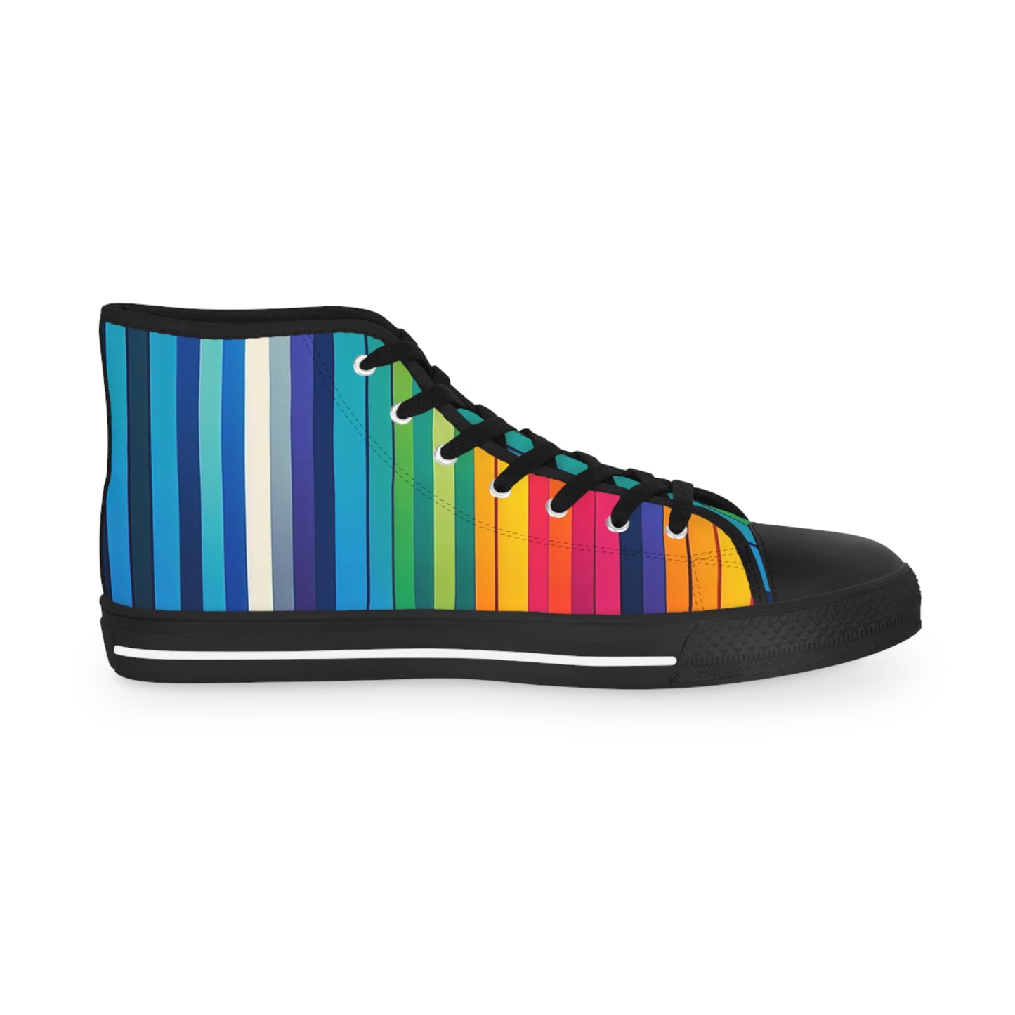 Vibrant Striped Mens High Top Sneakers