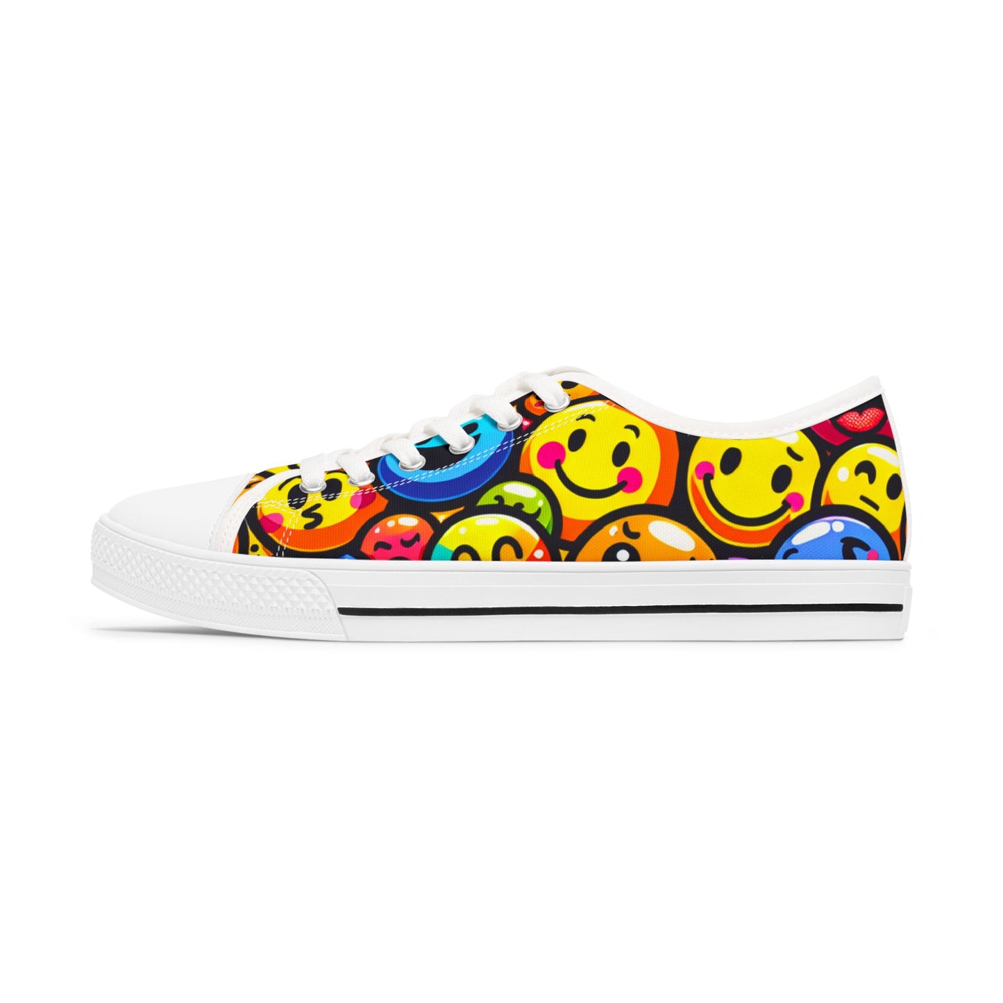 Colorful Smiley Face Low Top Sneakers for Women