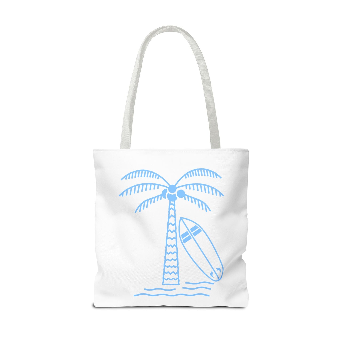 Palm Tree, Surf Board, Tote Bag