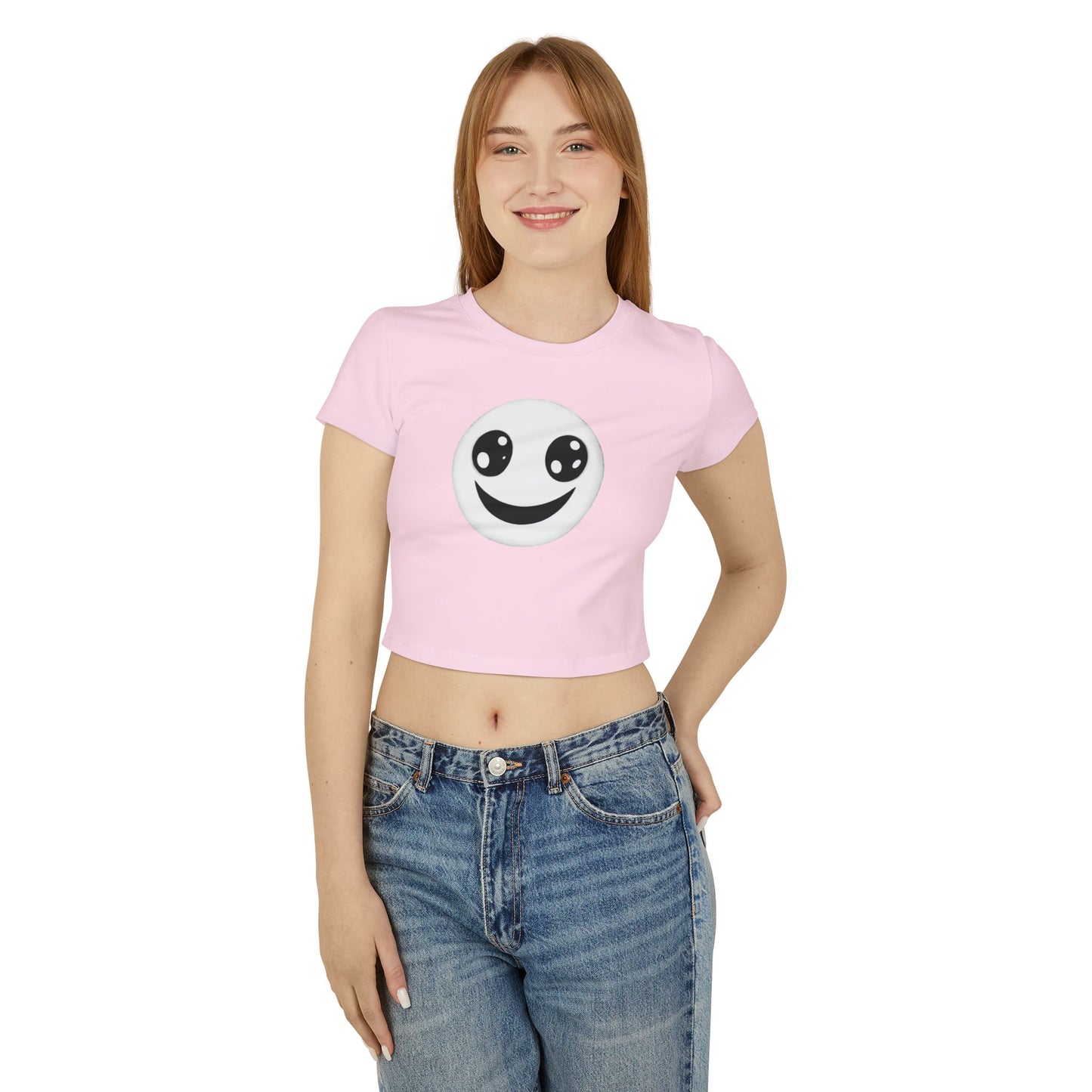 Smiley Face, Women's Baby Tee