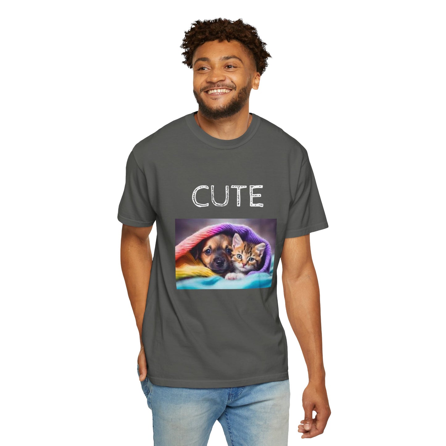 Unisex T-shirt, Cute Puppy & Kitten