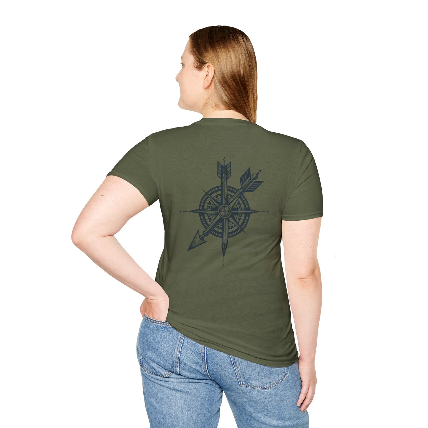 Adventure Compass Unisex Softstyle T-Shirt - Explore & Navigate Your Journey