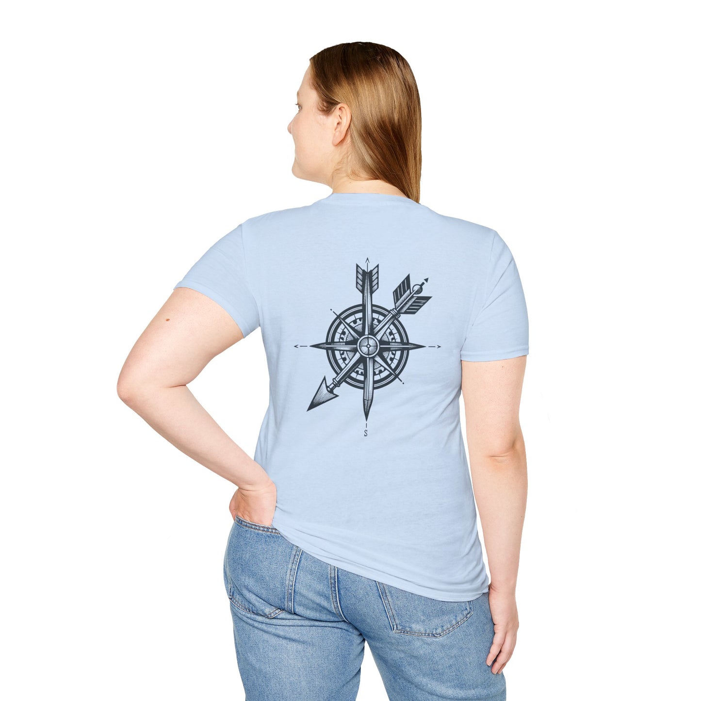 Adventure Compass Unisex Softstyle T-Shirt - Explore & Navigate Your Journey