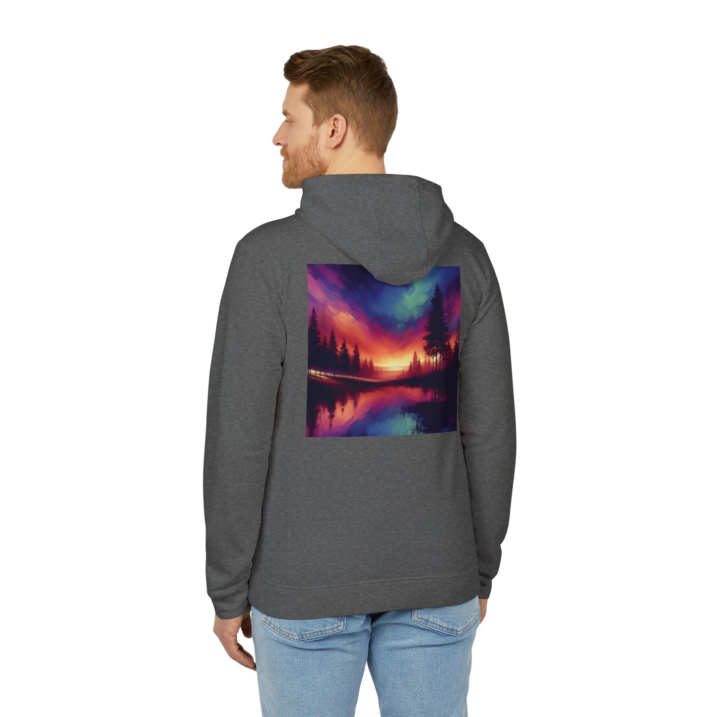 Adidas Unisex Fleece Hoodie,Abstract Sunrise,