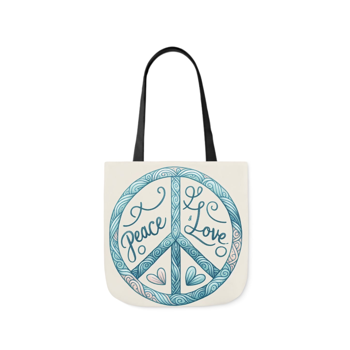 Peace & Love, Canvas Tote Bag.