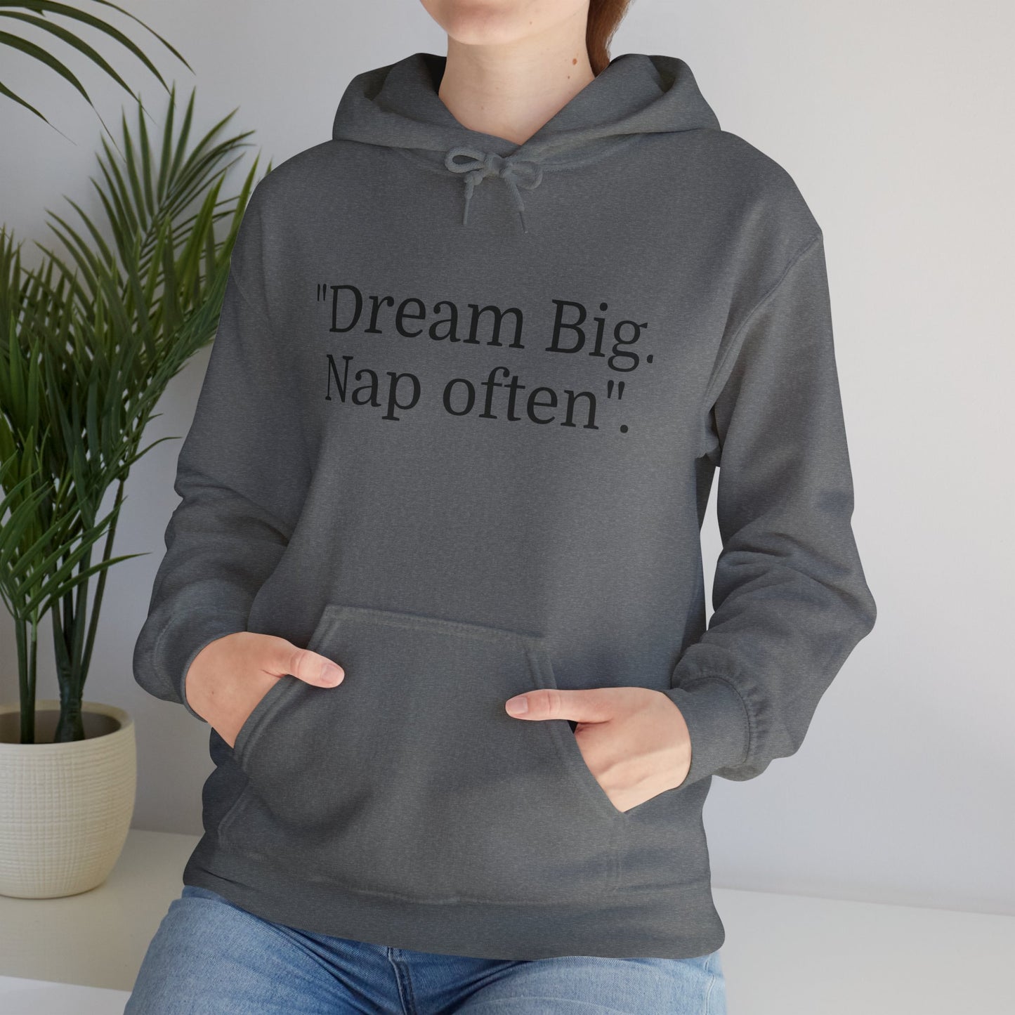 Hooded Sweatshirt, "Dream Big, Nap often"