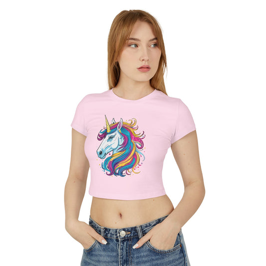 Colourful Unicorn Women's Baby Tee - - Original Prints Co
