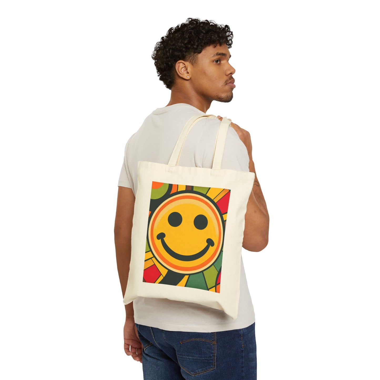 Smile, Cotton Canvas Tote Bag