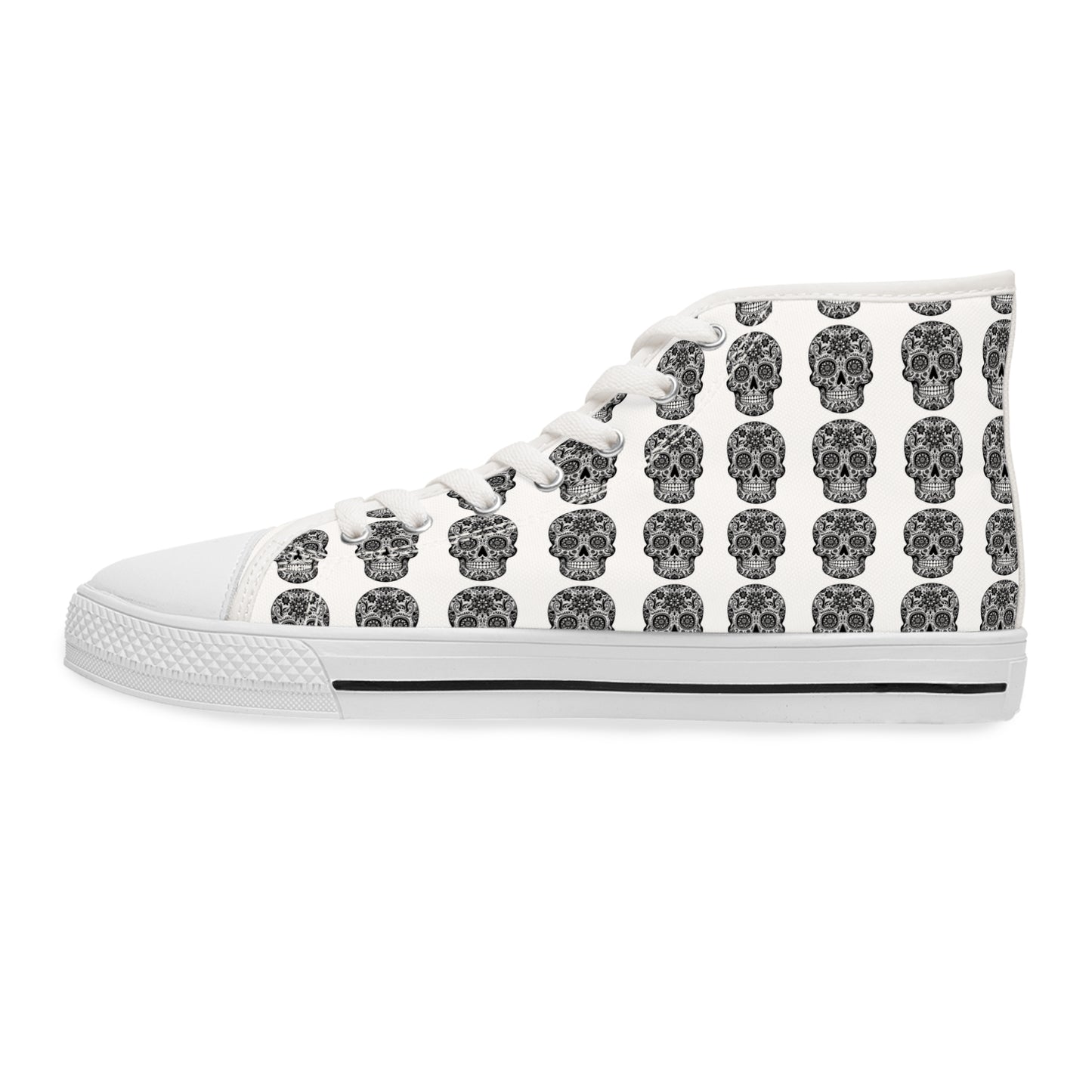 Womens High Top Skull Pattern Sneakers