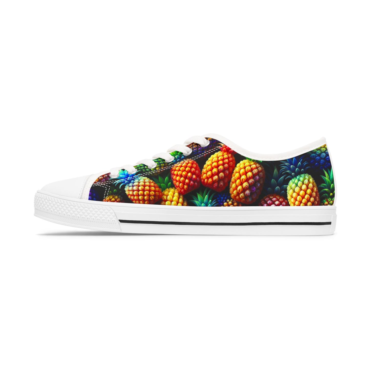 Pineapple Print Women's Low Top Sneakers