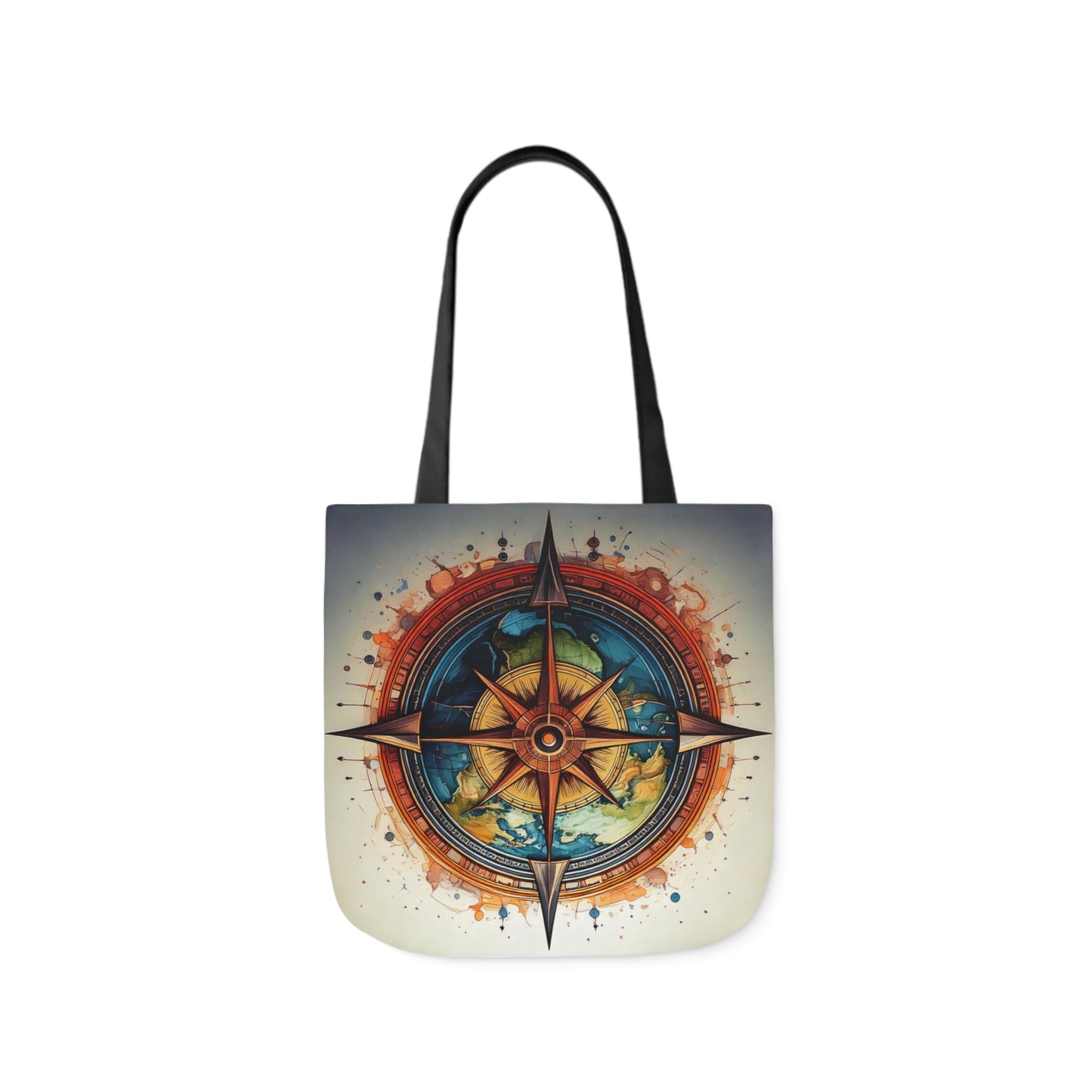 World Compass, Canvas Tote Bag.