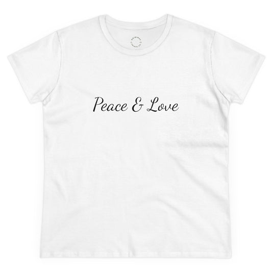 Peace & Love ,Women's Cotton Tee