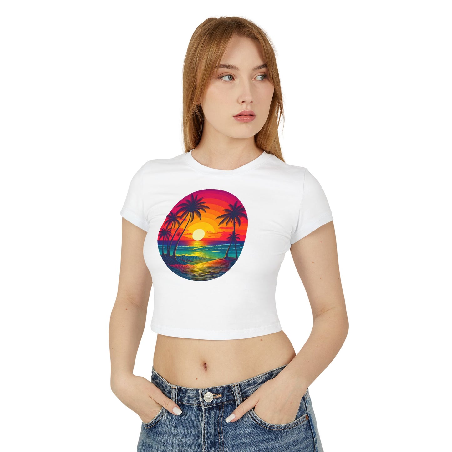 Sunset, Women's Baby Tee - Original Prints Co