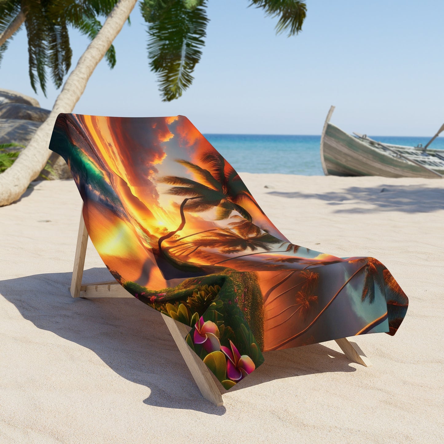 Tropical Sunset Beach Towel