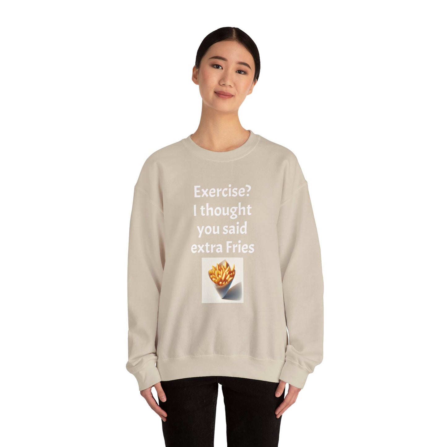 I thought you said extra Fries, Unisex Heavy Blend™ Crewneck Sweatshirt