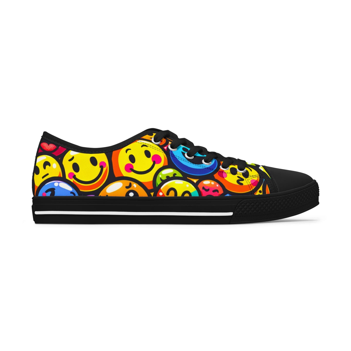 Colorful Smiley Face Low Top Sneakers for Women