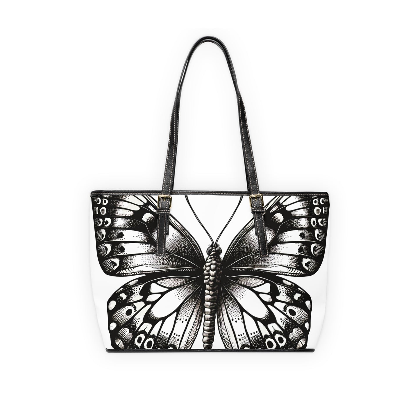 Elegant Butterfly Design PU Leather Shoulder Tote Bag