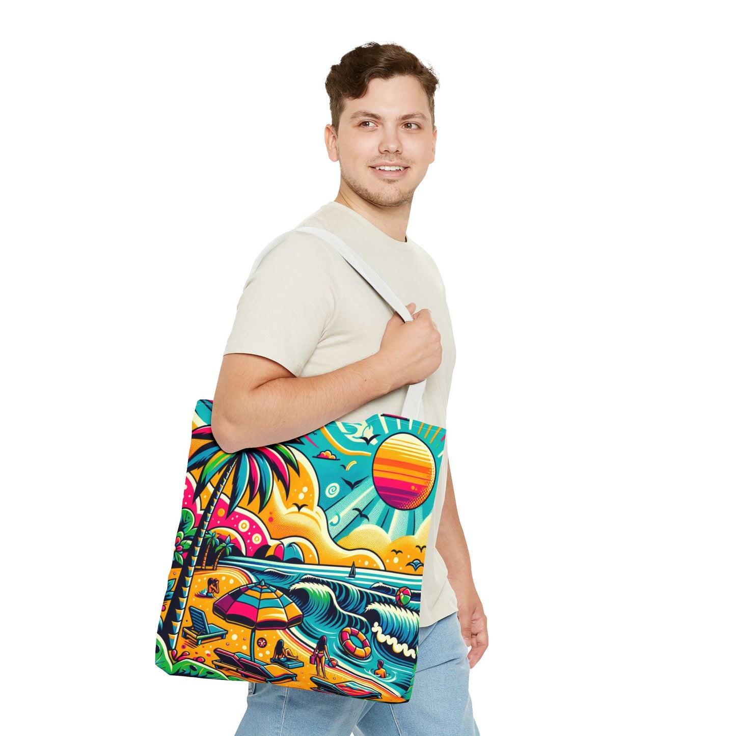 Tote Bag, Beach Print