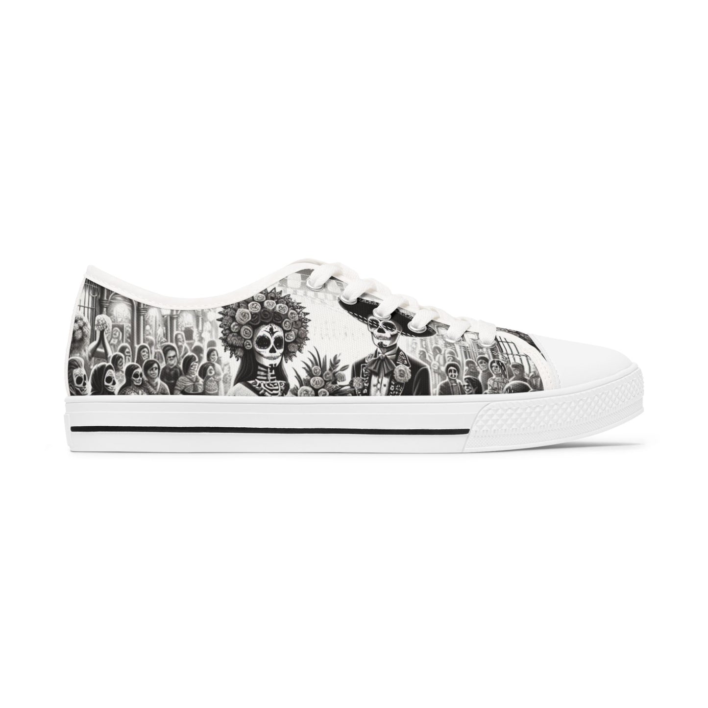 Day of the Dead Inspired Women's Low Top Sneakers