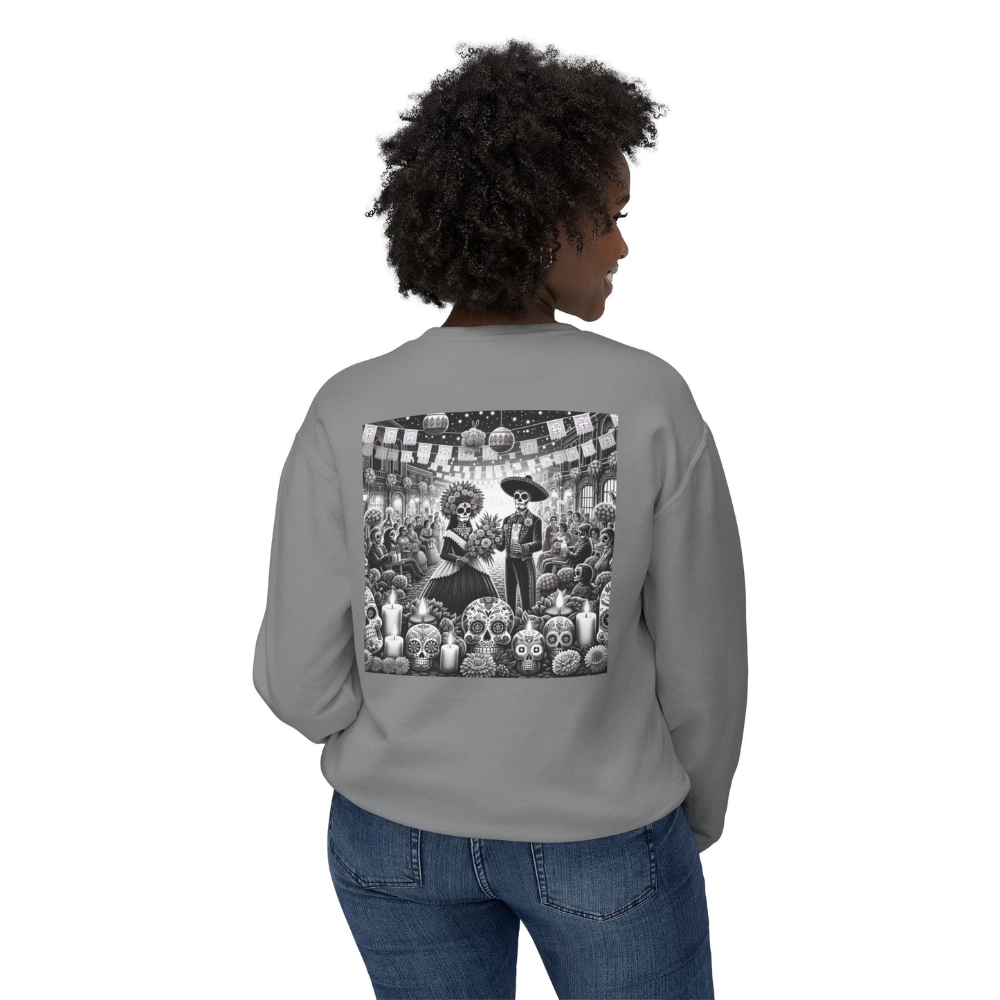 Skull Sweatshirt - Unisex Lightweight Crewneck