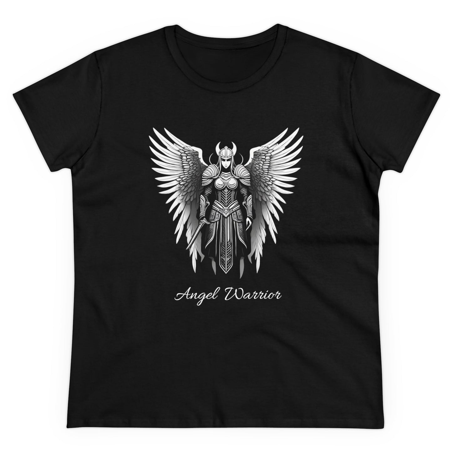 Women's Mid-weight Cotton Tee, Angel Warrior