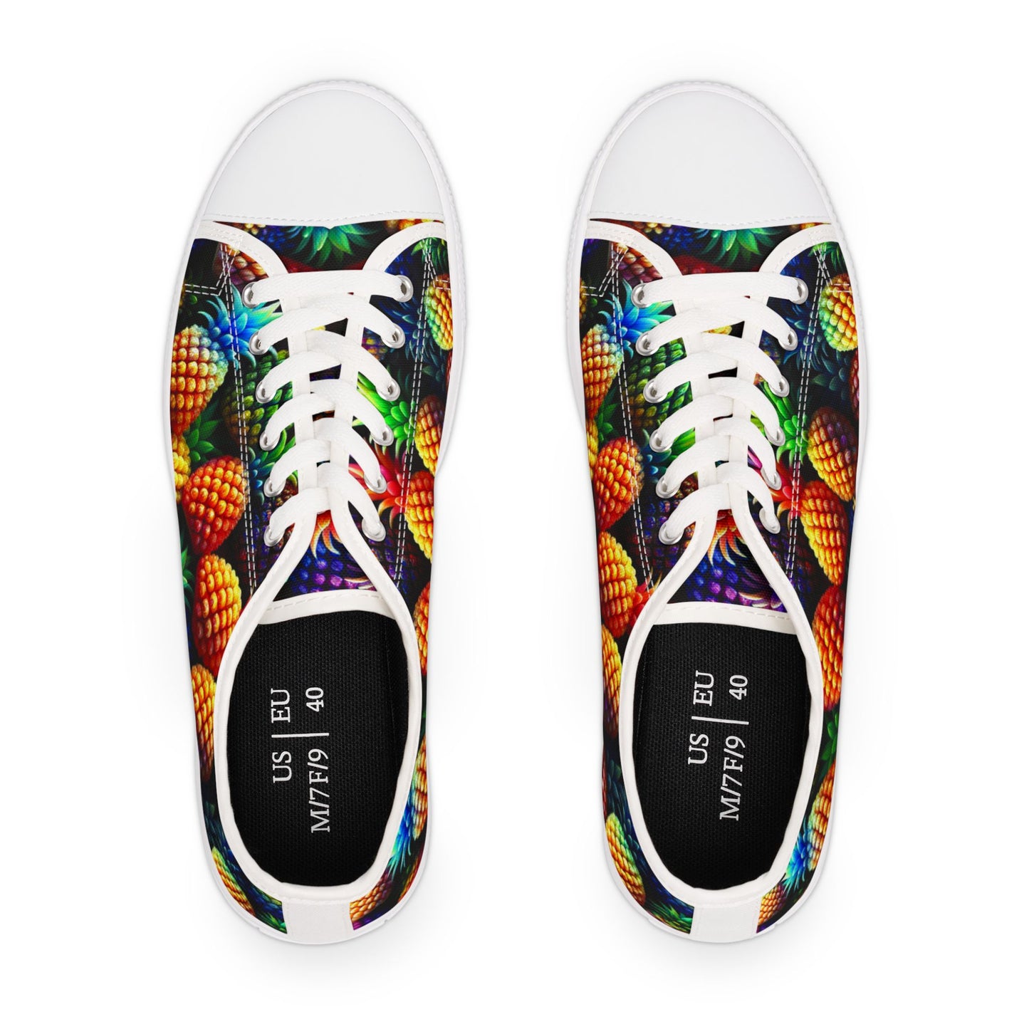 Pineapple Print Women's Low Top Sneakers