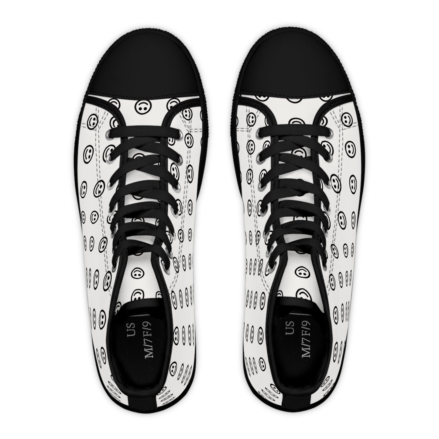 Smiley Print High Top Sneakers for Trendy Women