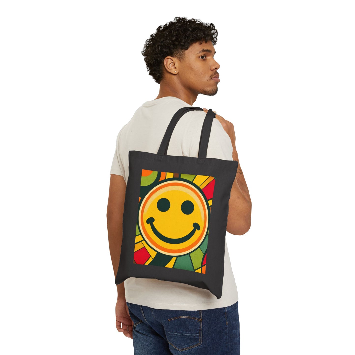 Smile, Cotton Canvas Tote Bag