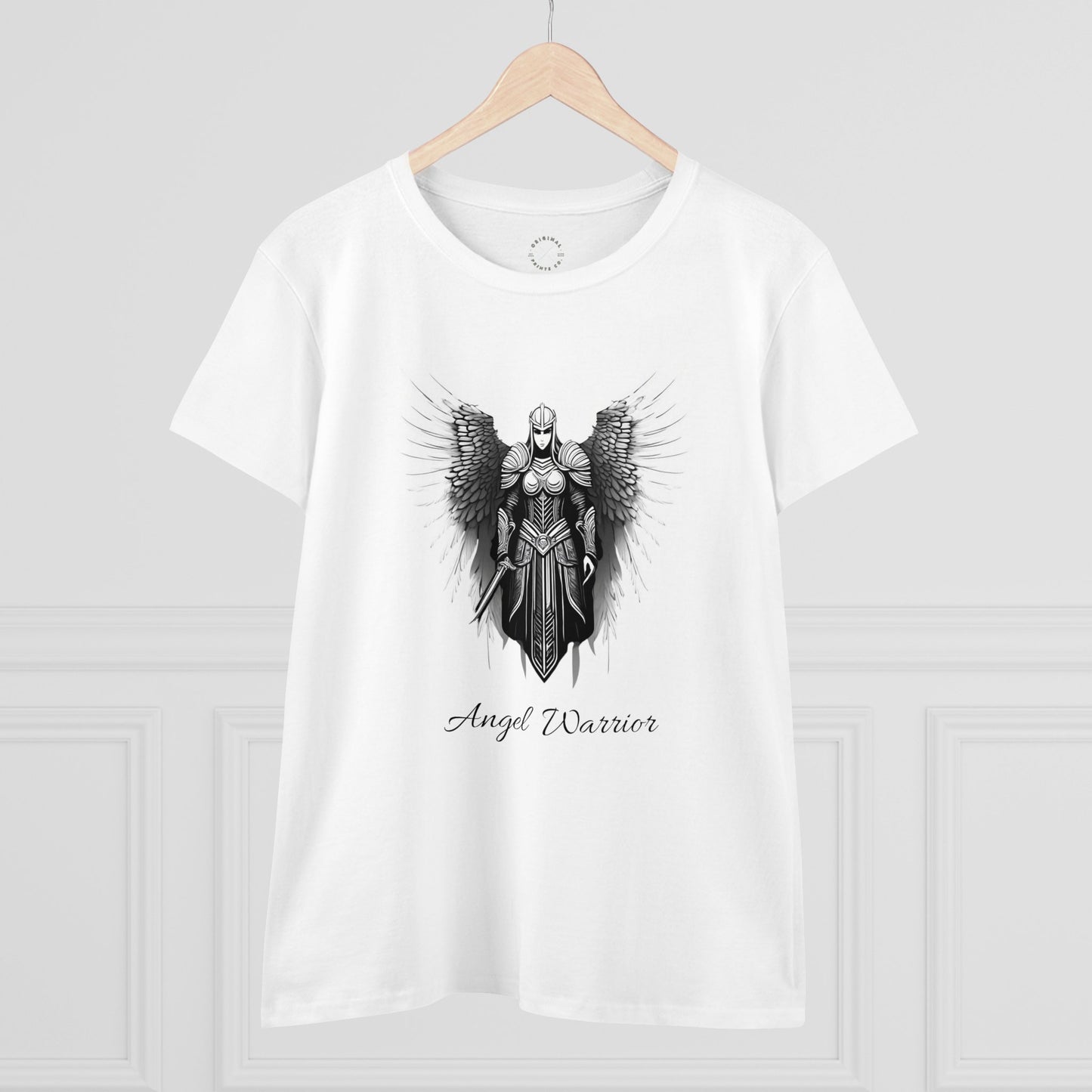 Women's Mid-weight Cotton Tee, Angel Warrior