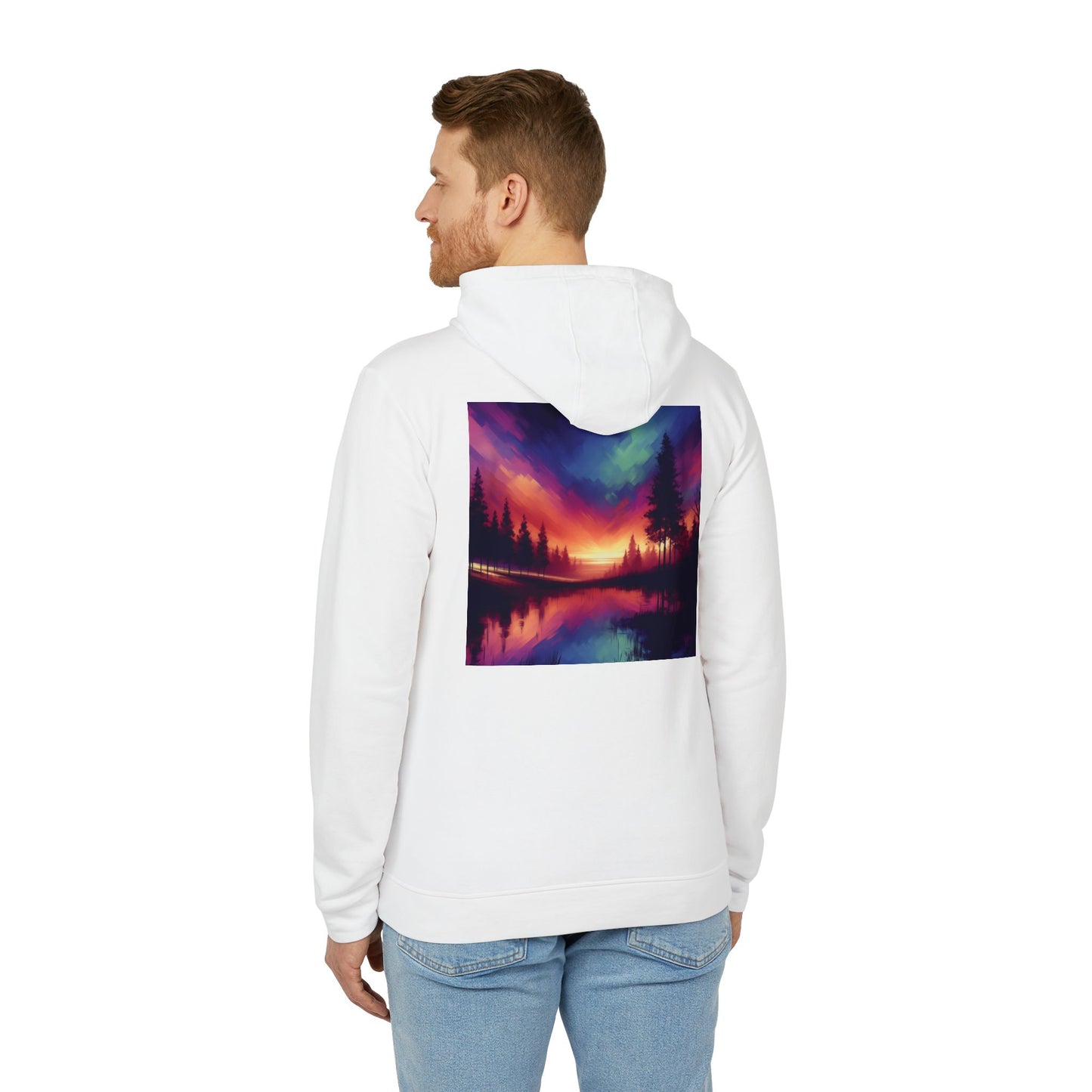 Adidas Unisex Fleece Hoodie,Abstract Sunrise,