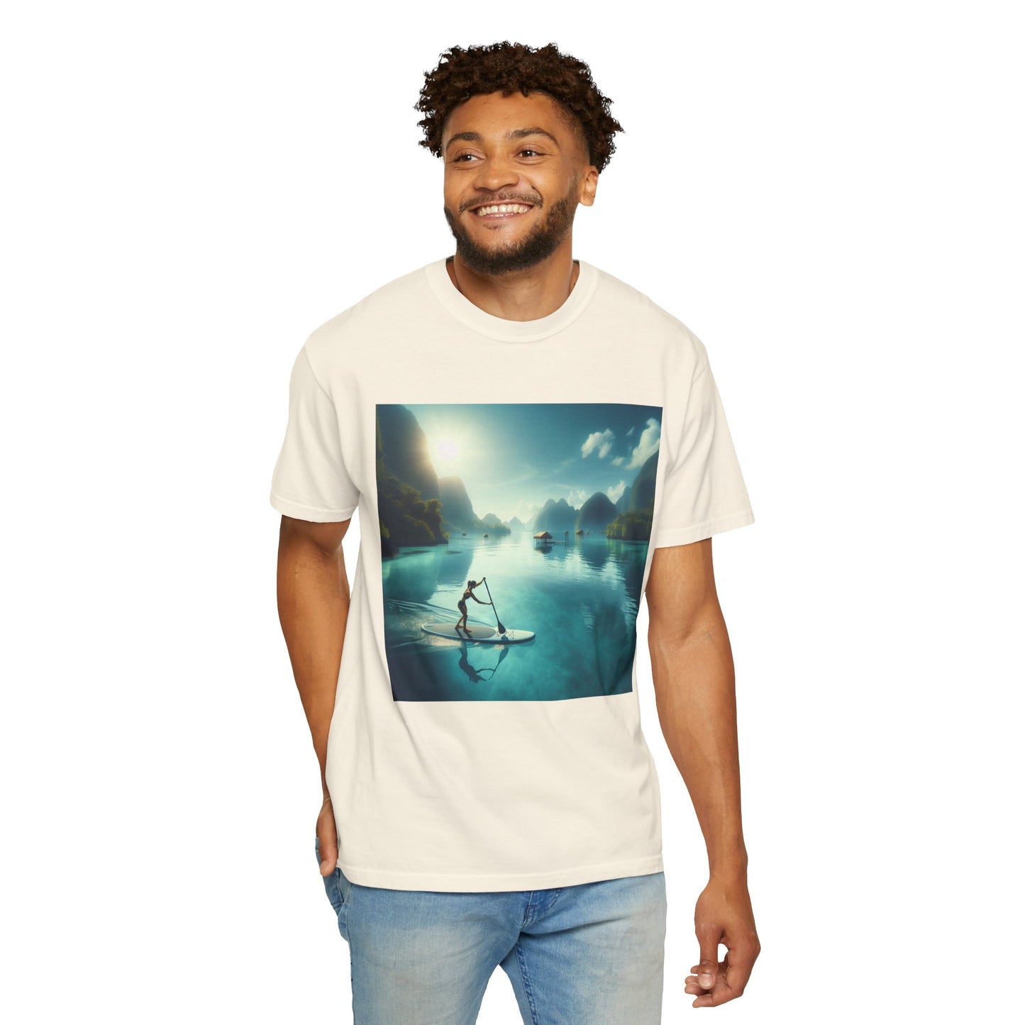 Paddle Boarding, Unisex Garment-Dyed T-shirt