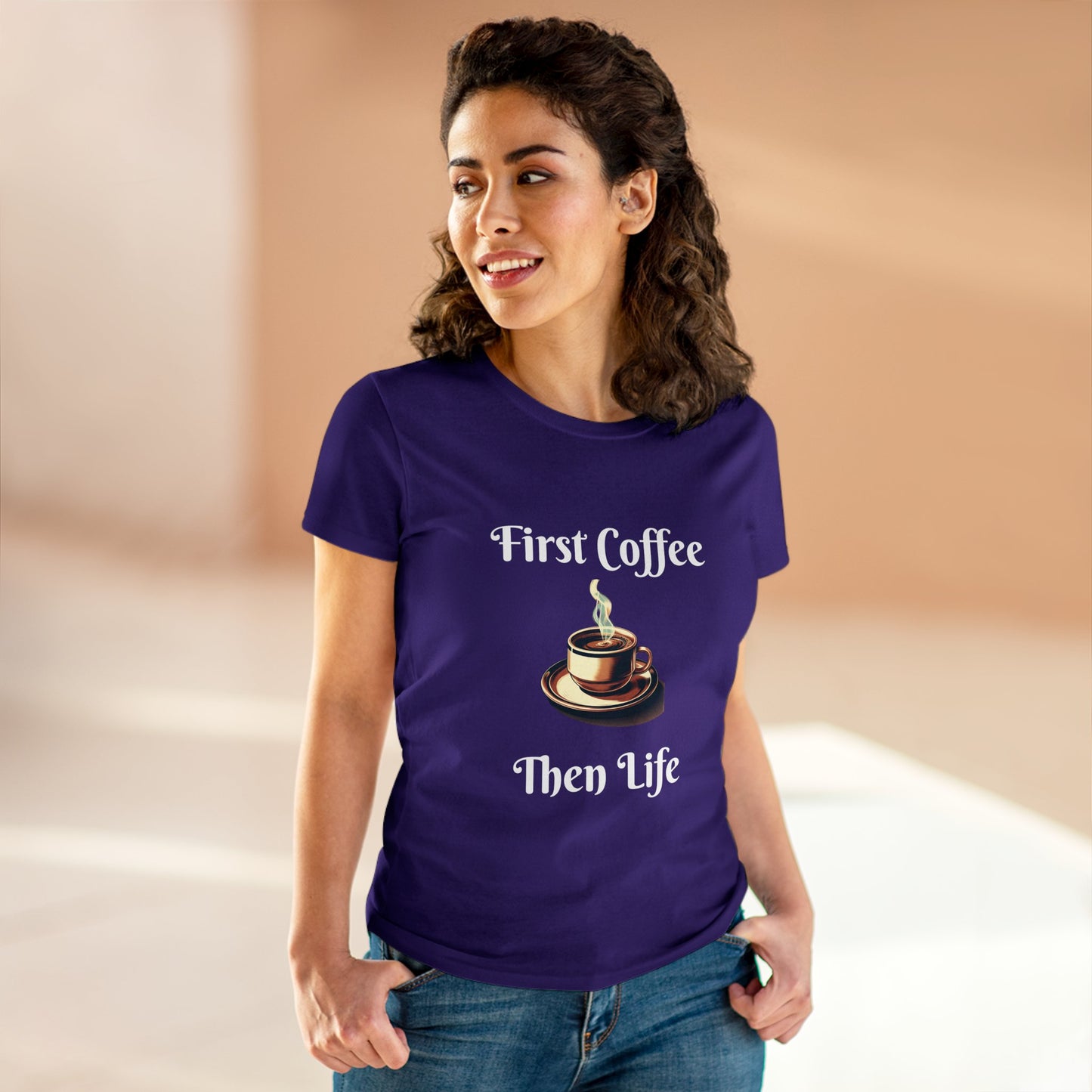 Women's Cotton Tee, Coffee