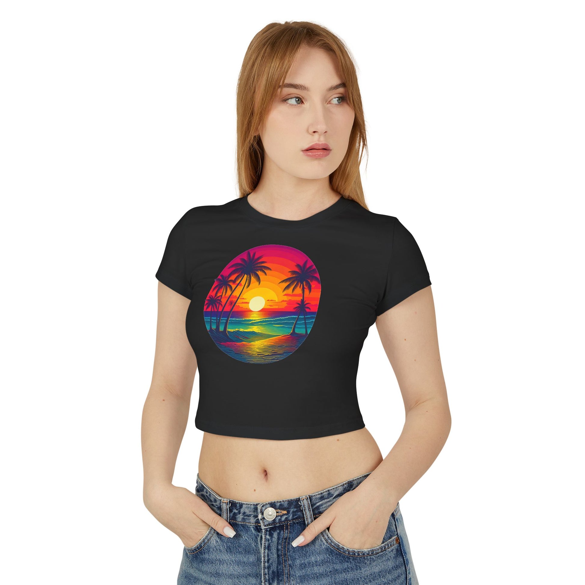 Sunset, Women's Baby Tee - Original Prints Co