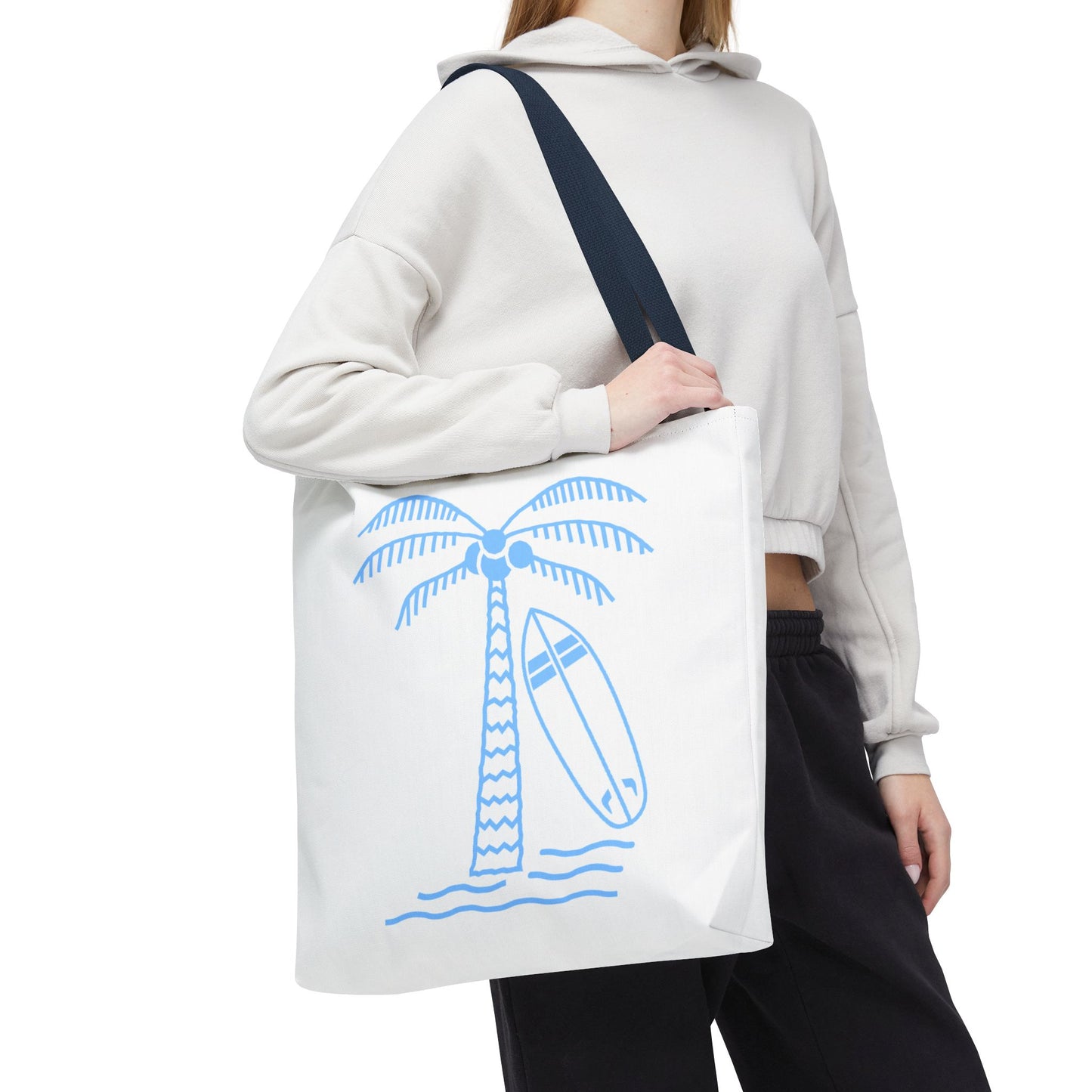 Palm Tree, Surf Board, Tote Bag