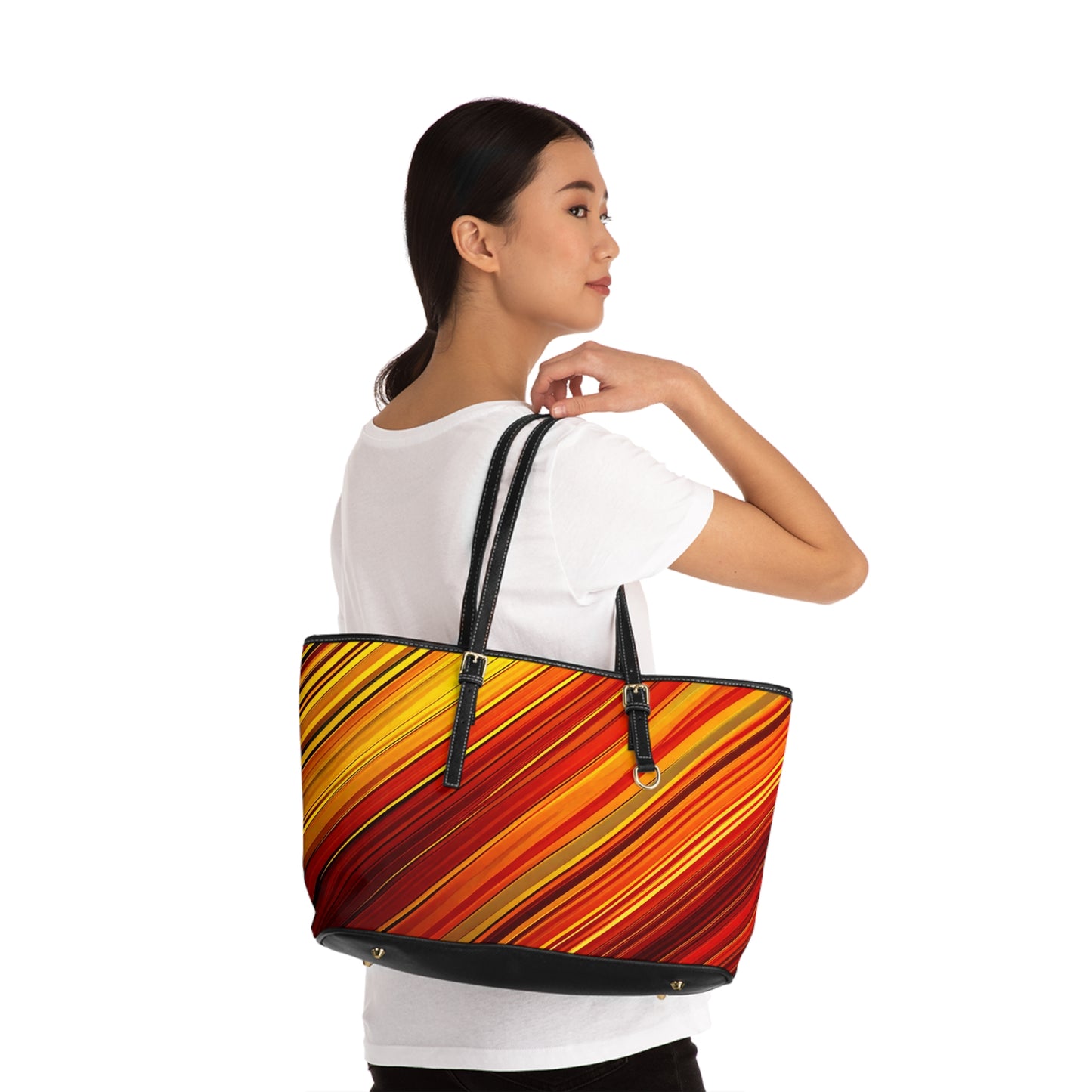 Vibrant PU Leather Shoulder Tote Bag