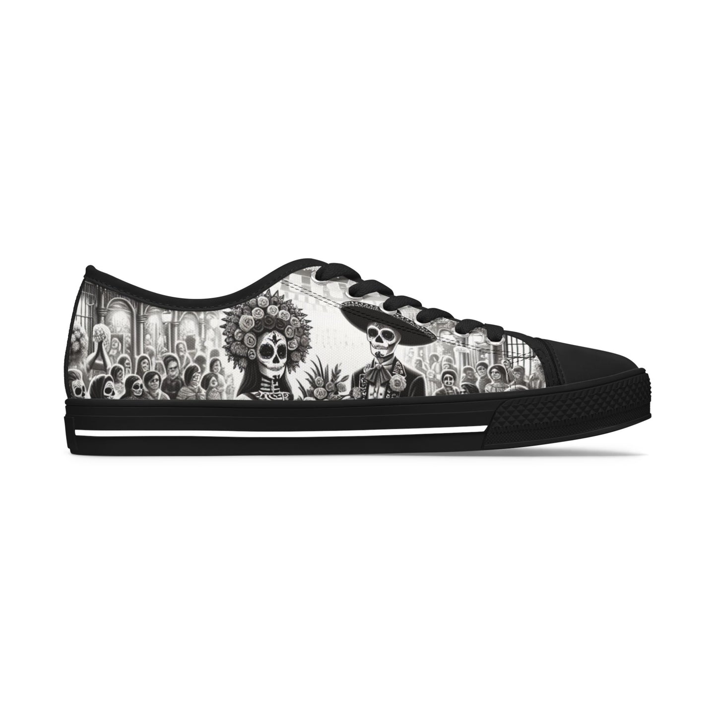 Day of the Dead Inspired Women's Low Top Sneakers