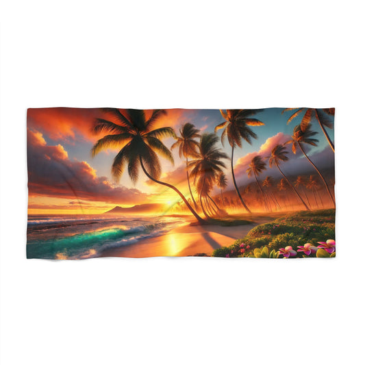 Tropical Sunset Beach Towel