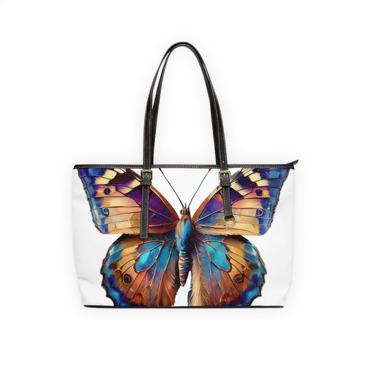 Colorful Butterfly PU Leather Shoulder Tote Bag