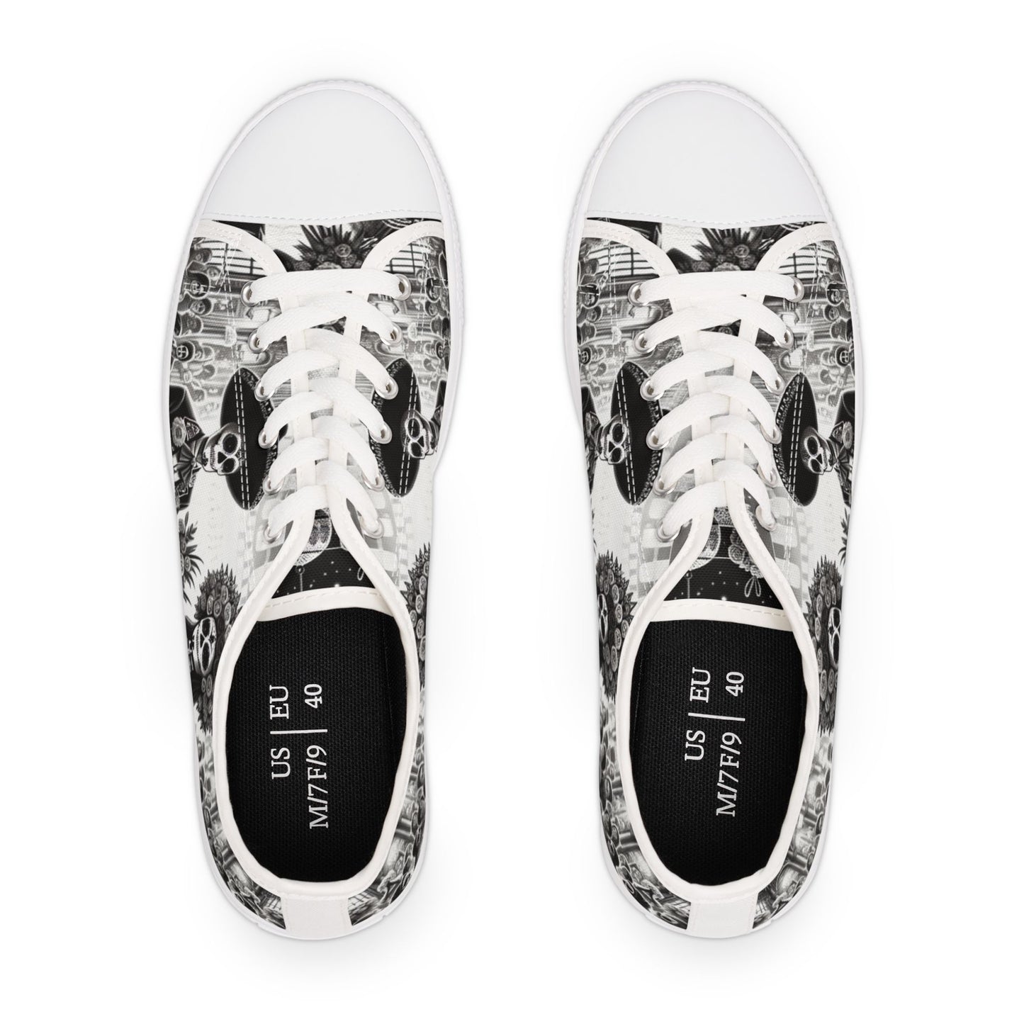 Day of the Dead Inspired Women's Low Top Sneakers