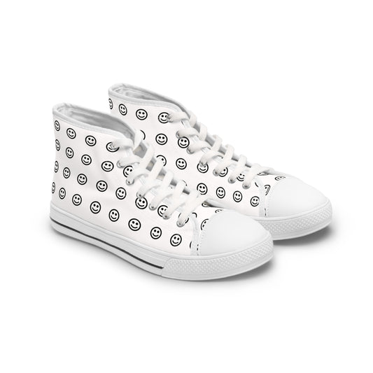 Smiley Print High Top Sneakers for Trendy Women - Original Prints Co