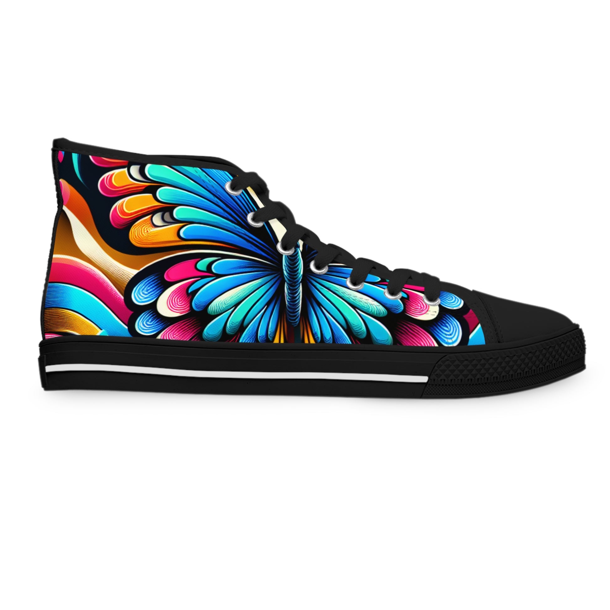Colorful Butterfly High Top Sneakers for Women - Original Prints Co