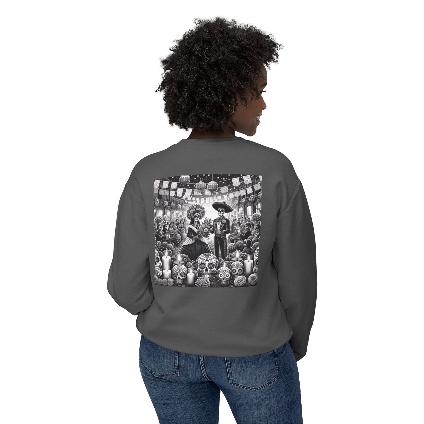 Skull Sweatshirt - Unisex Lightweight Crewneck