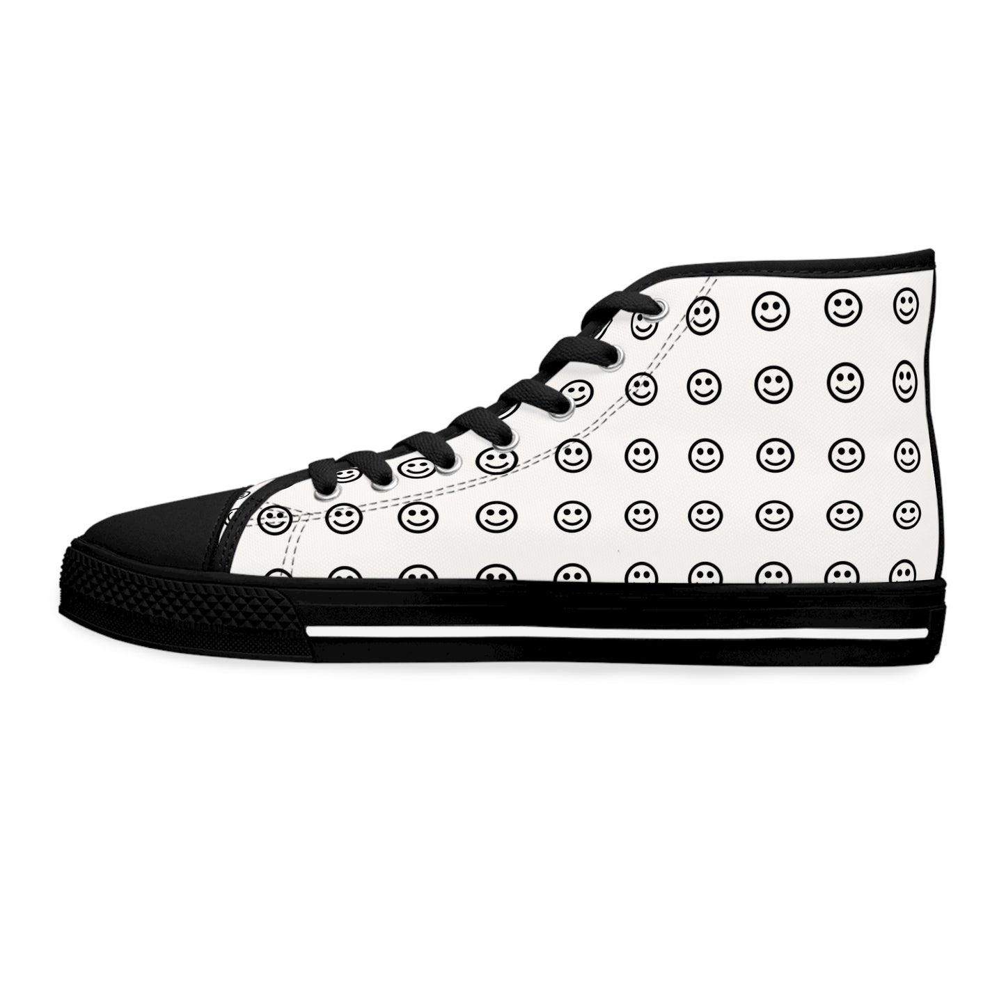 Smiley Print High Top Sneakers for Trendy Women