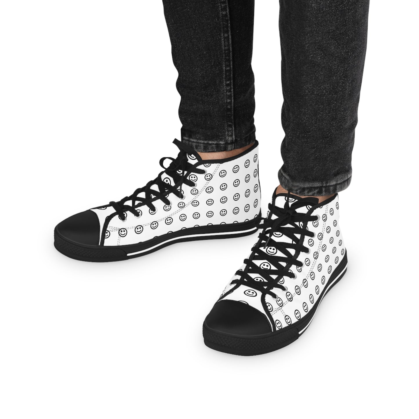 Smiley Face High Top Sneakers for Men