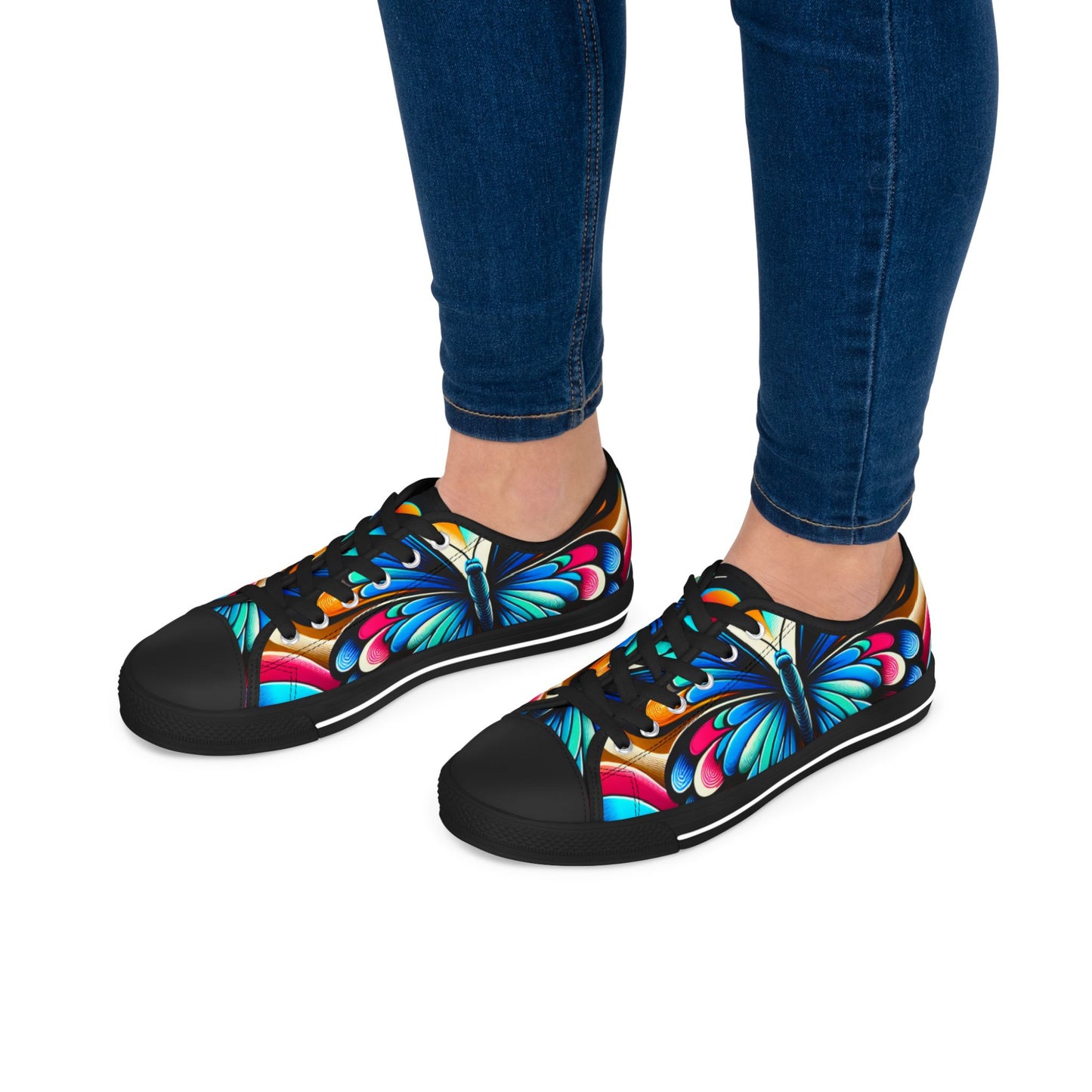 Colorful Butterfly Women's Low Top Sneakers