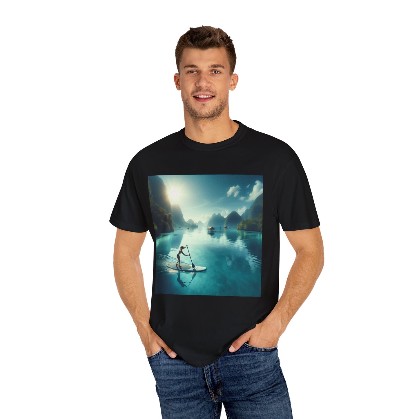 Paddle Boarding, Unisex Garment-Dyed T-shirt