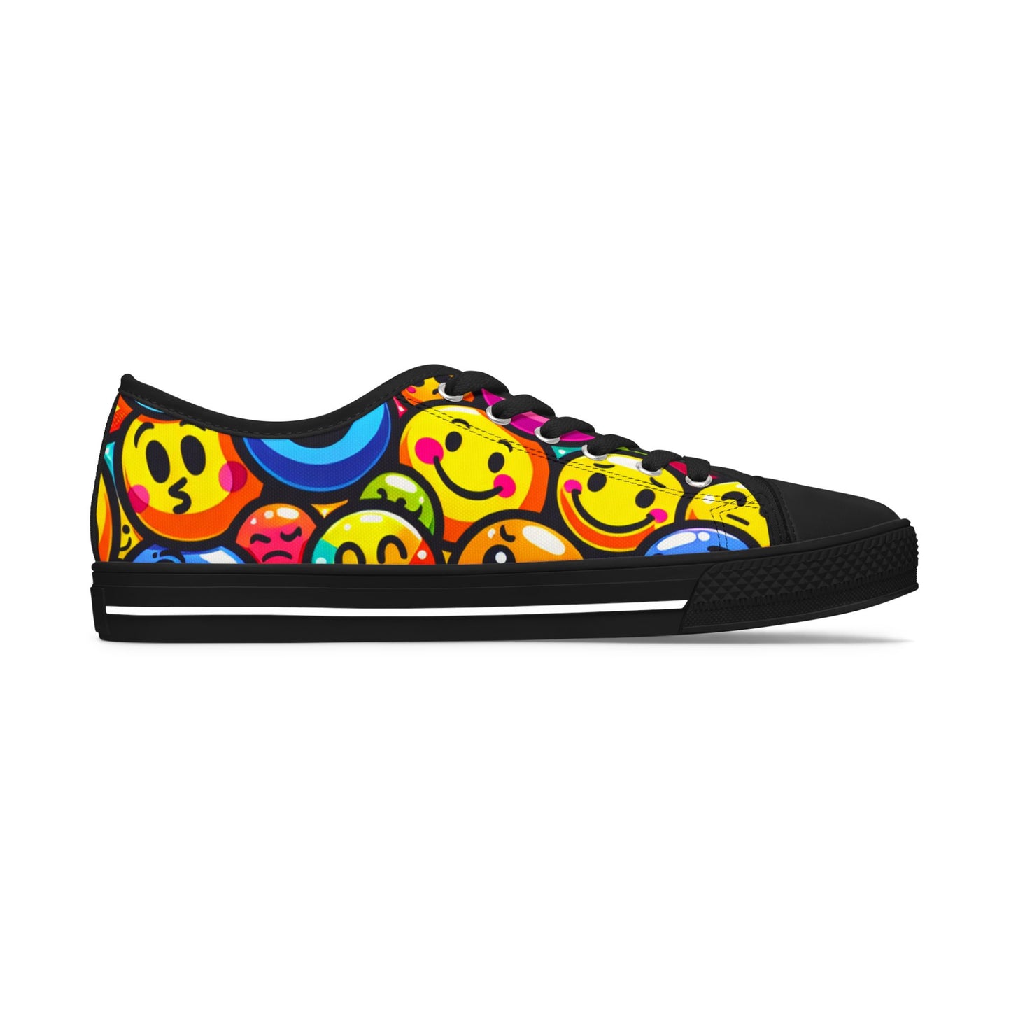 Colorful Smiley Face Low Top Sneakers for Women