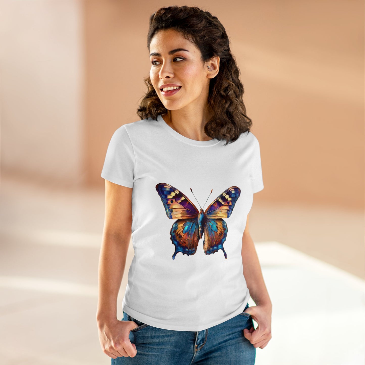 Women's Cotton Tee, Butterflies